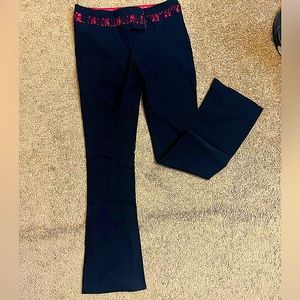 Black Flared Dress Slacks; Low Rise